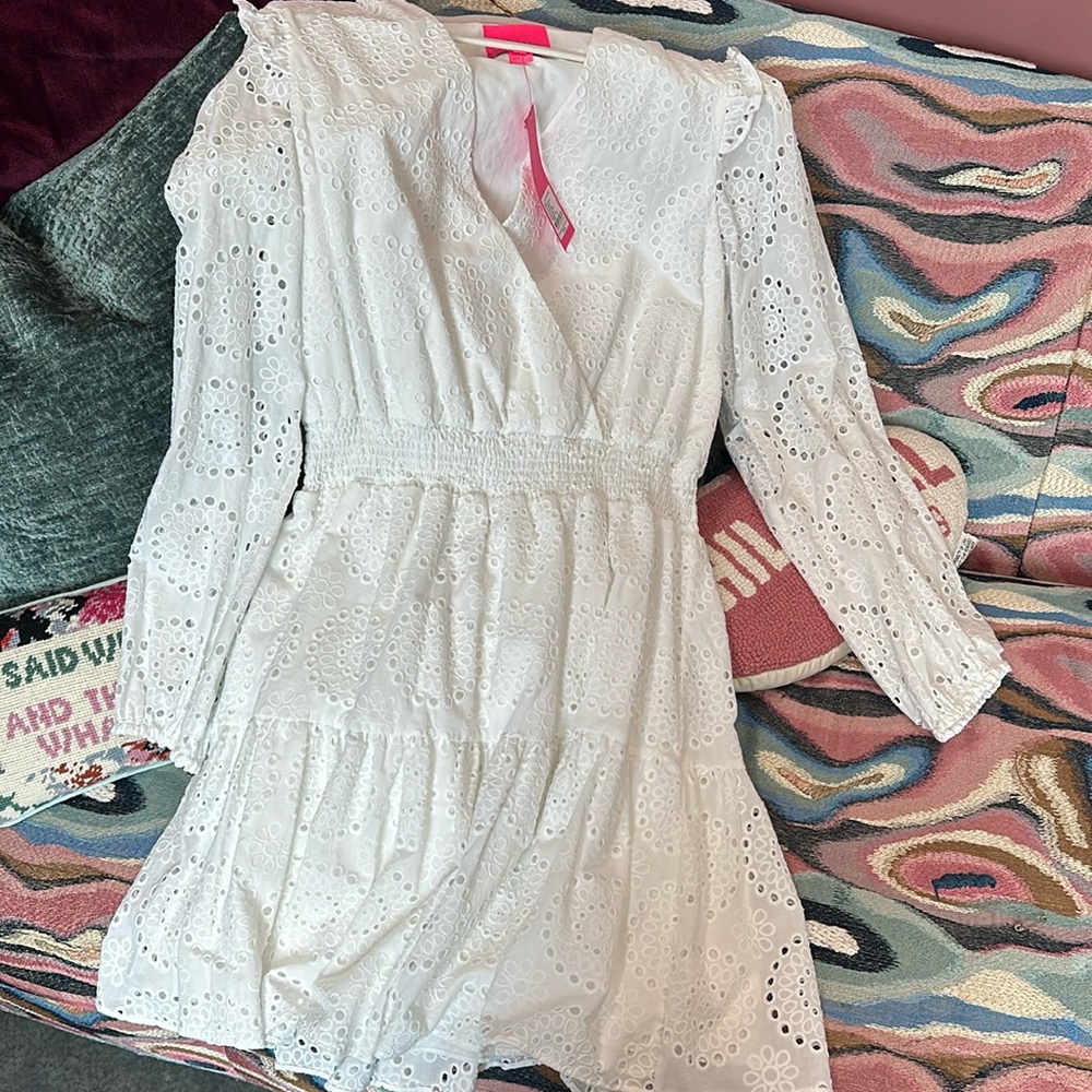 NWT Lilly White Eyelet Dress Perfect for Summer!